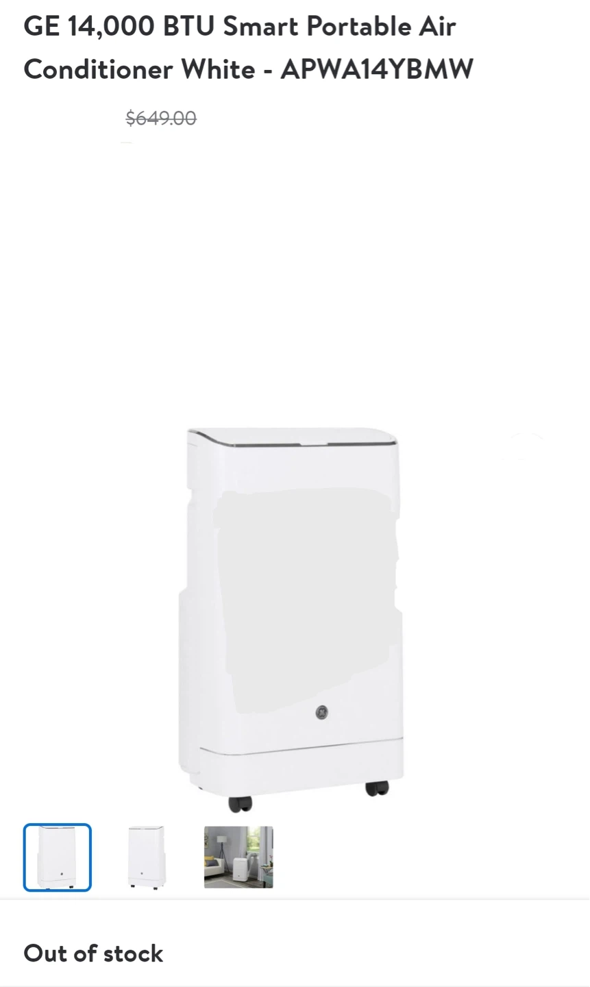 GE 14,000 BTU Smart Portable Air Conditioner APWA14YBMW - White - photo 4