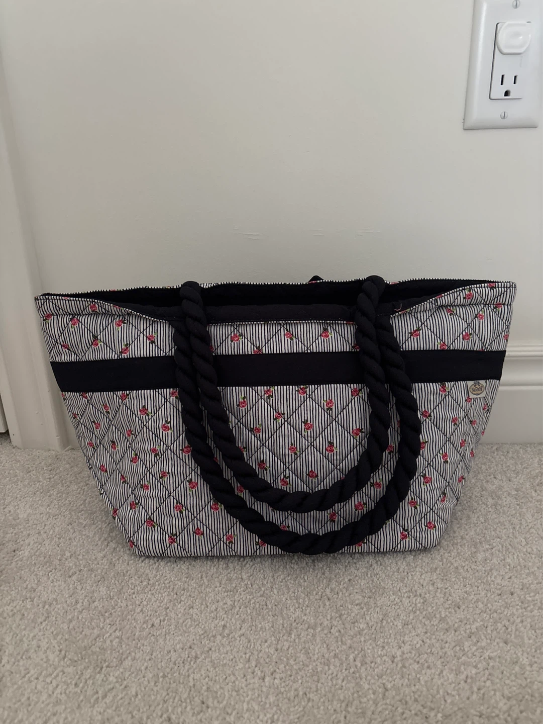 NaRaYa Quilted Tote Bag with Bow and Rope Handles - photo 2