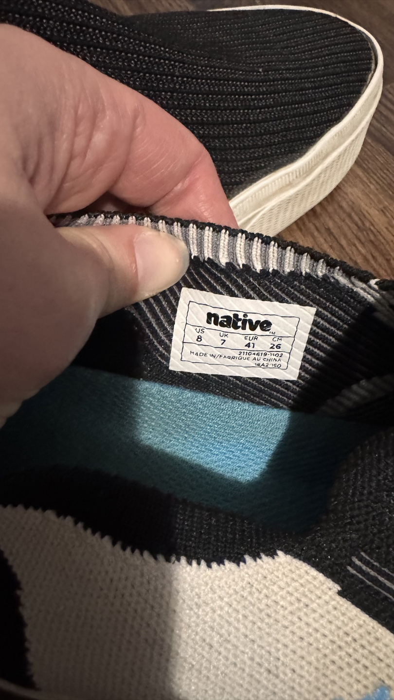 Native Shoes - Black/White Slip-Ons - US Size 8 - photo 2