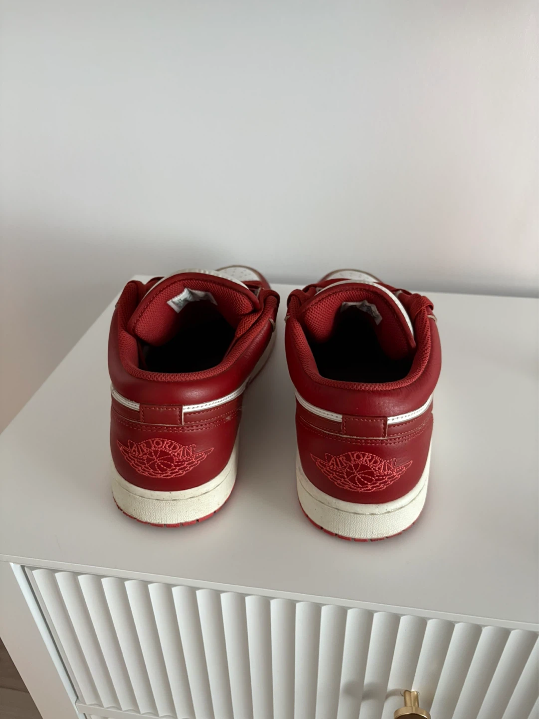 Air Jordan 1 Low Red and White Sneakers - photo 2
