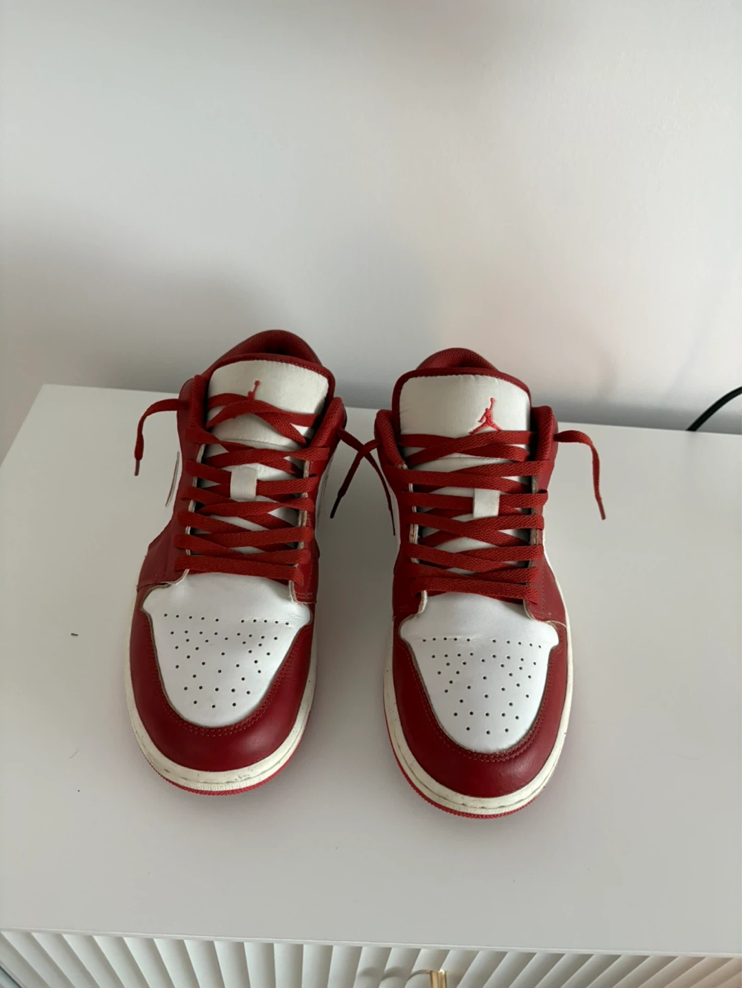 Air Jordan 1 Low Red and White Sneakers - photo 4