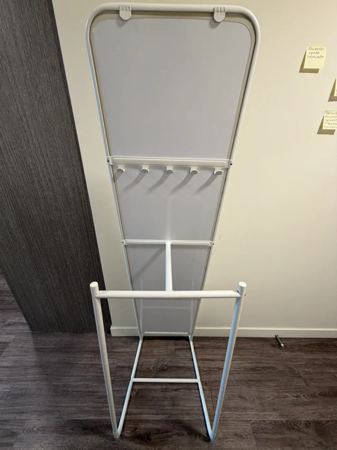 White Full Length Mirror with Hooks - photo 2
