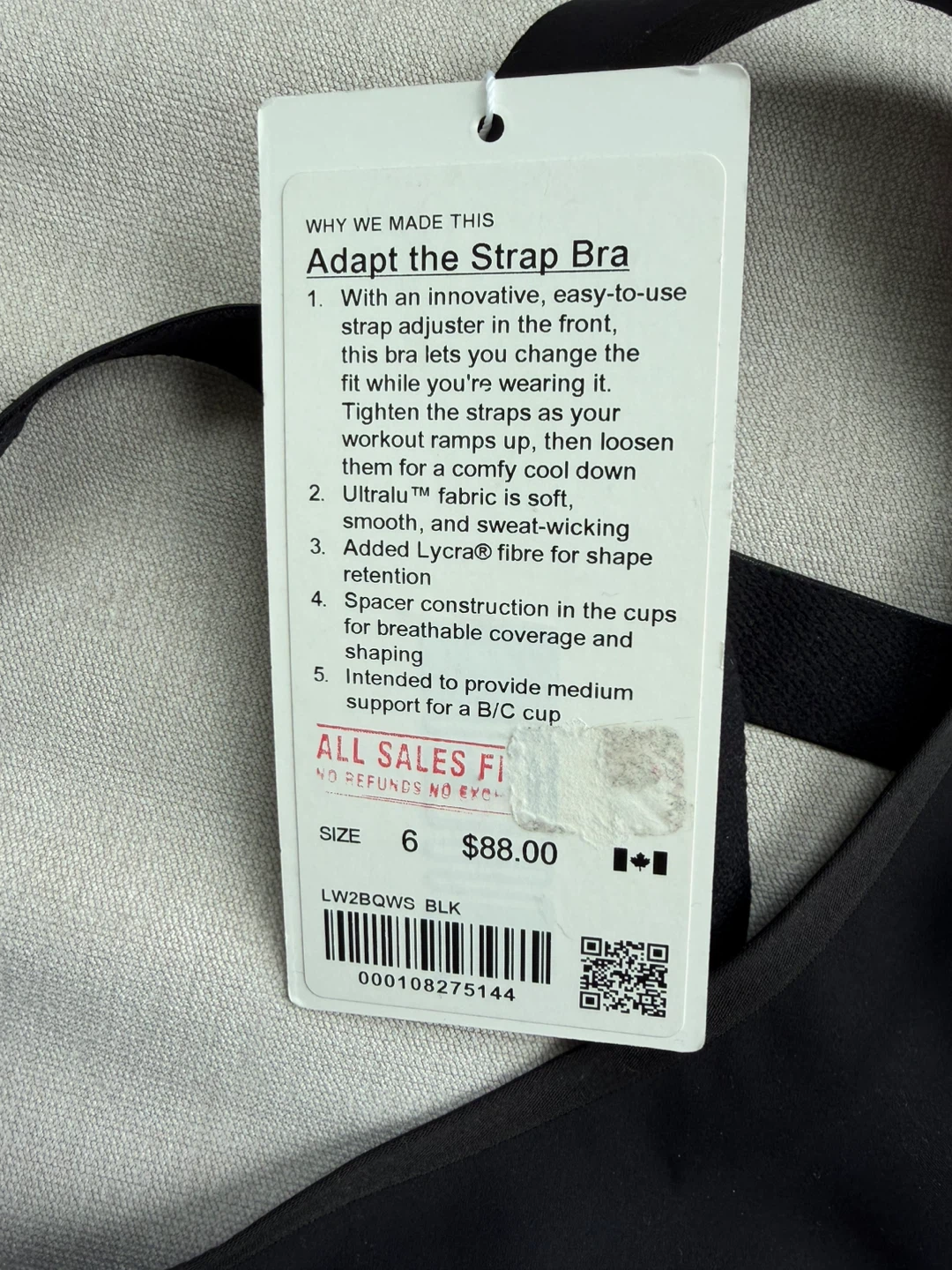 Lululemon Adapt Strap Bra & legging set - Black - Size 6 - photo 3