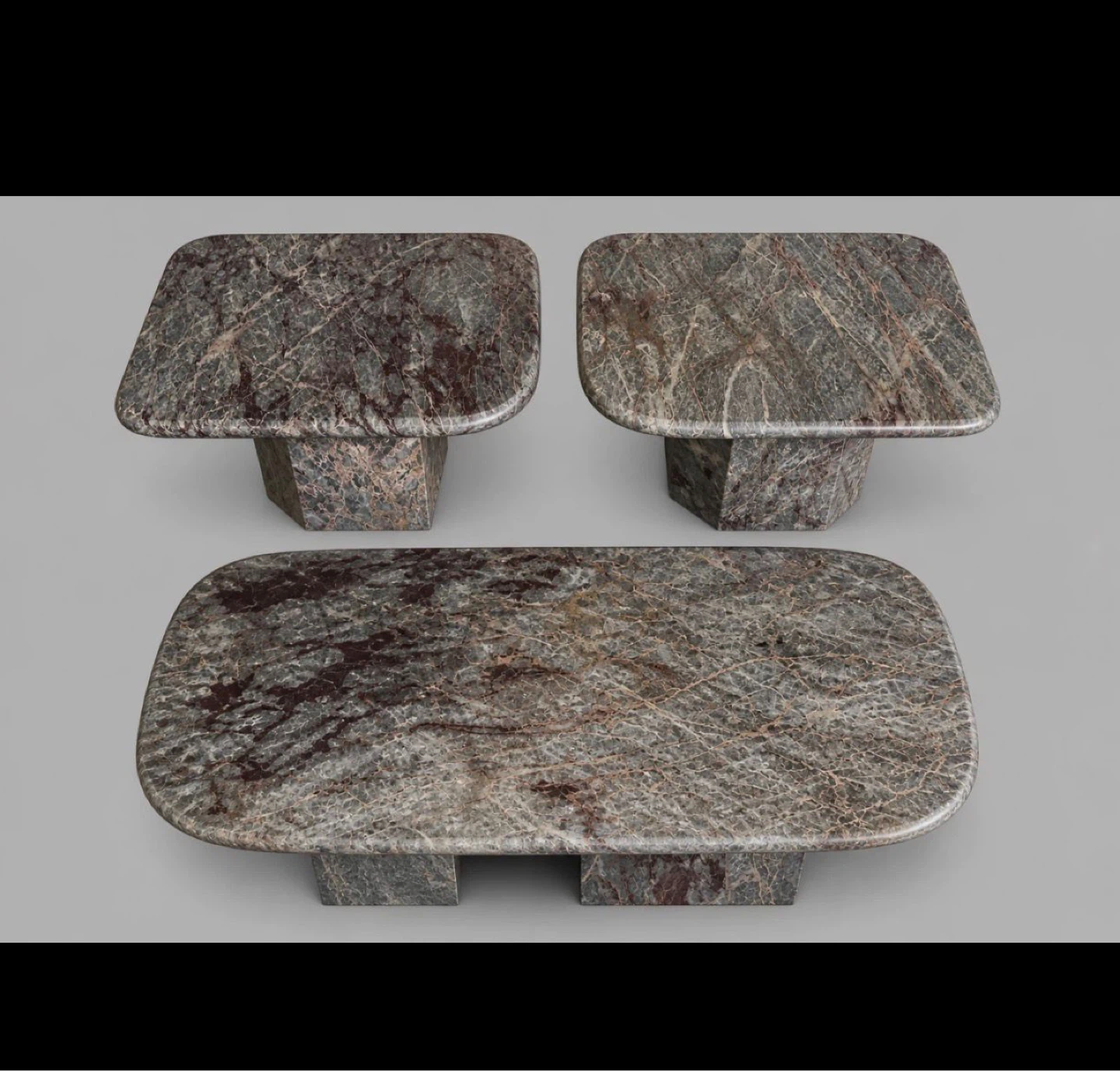 Elegant Pure Marble Table Set – Coffee Table + 2 Side Tables - photo 2