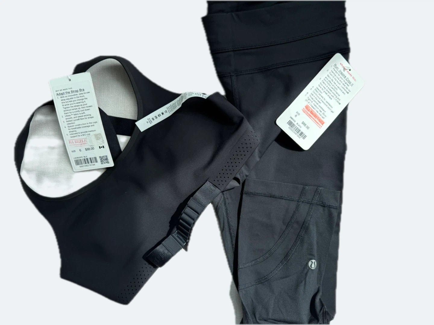 Lululemon Adapt Strap Bra & legging set - Black - Size 6