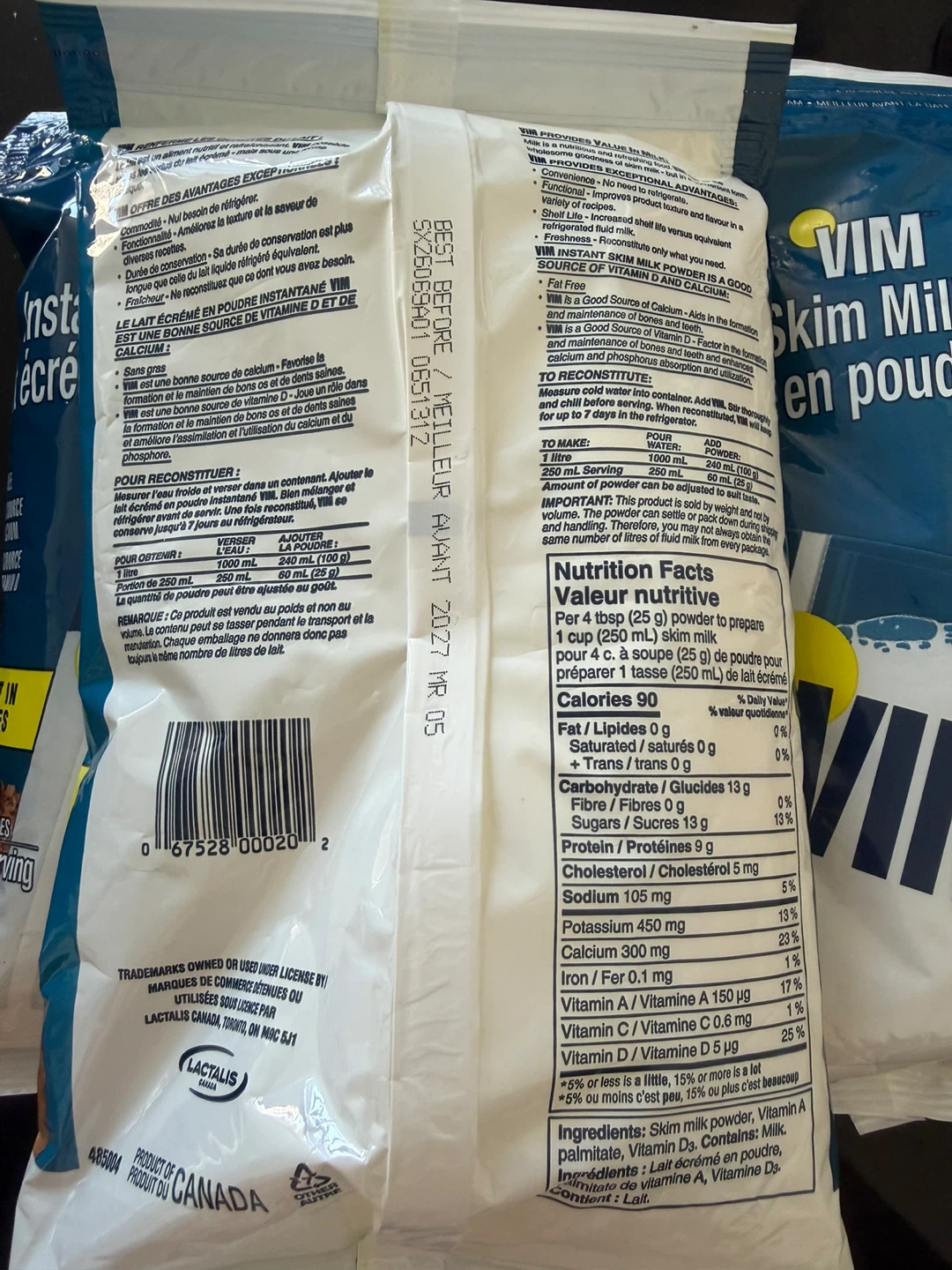 VIM Instant Skim Milk Powder - 500g (3-Pack) - photo 2