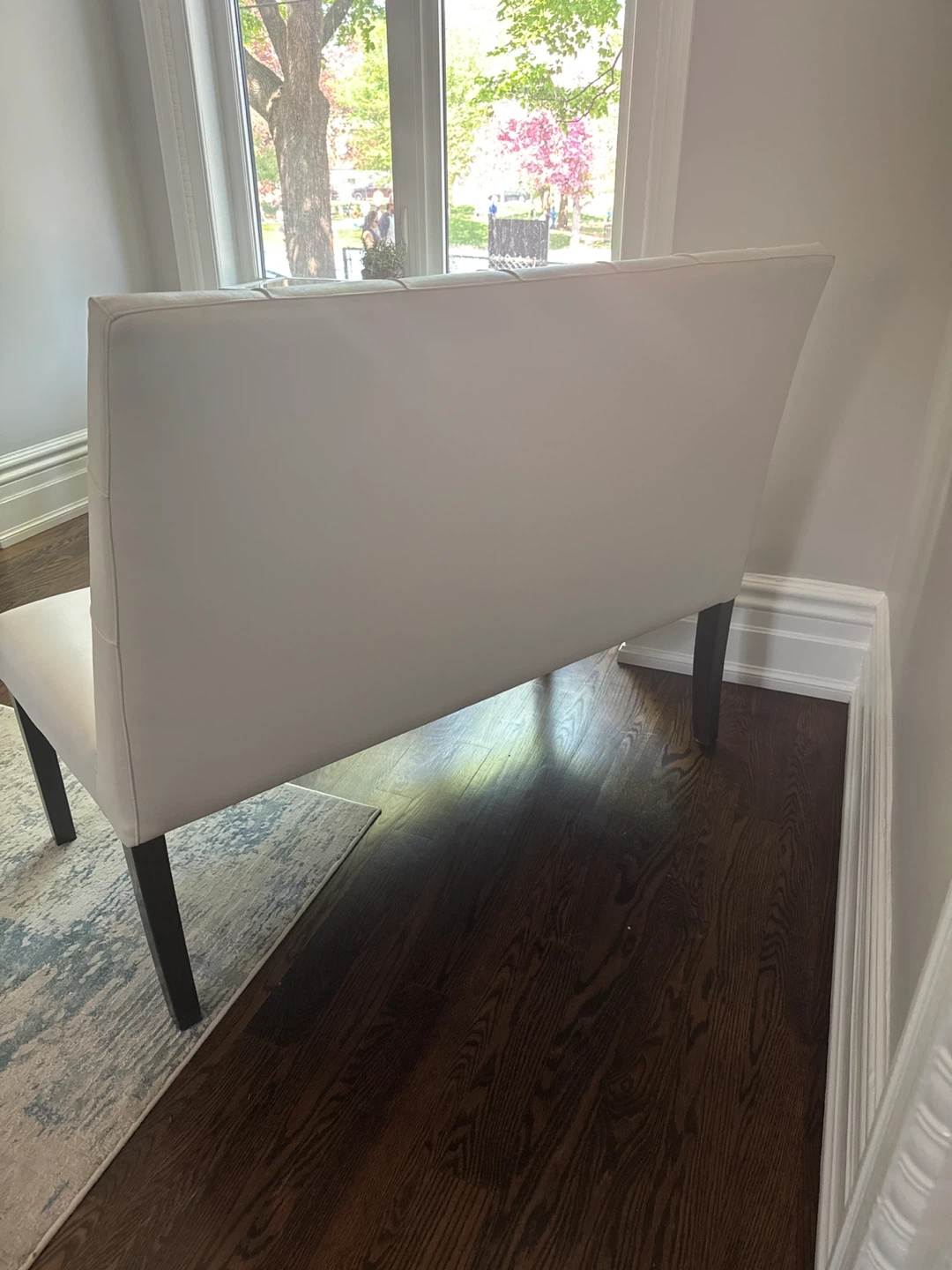 White Tufted Loveseat - photo 3