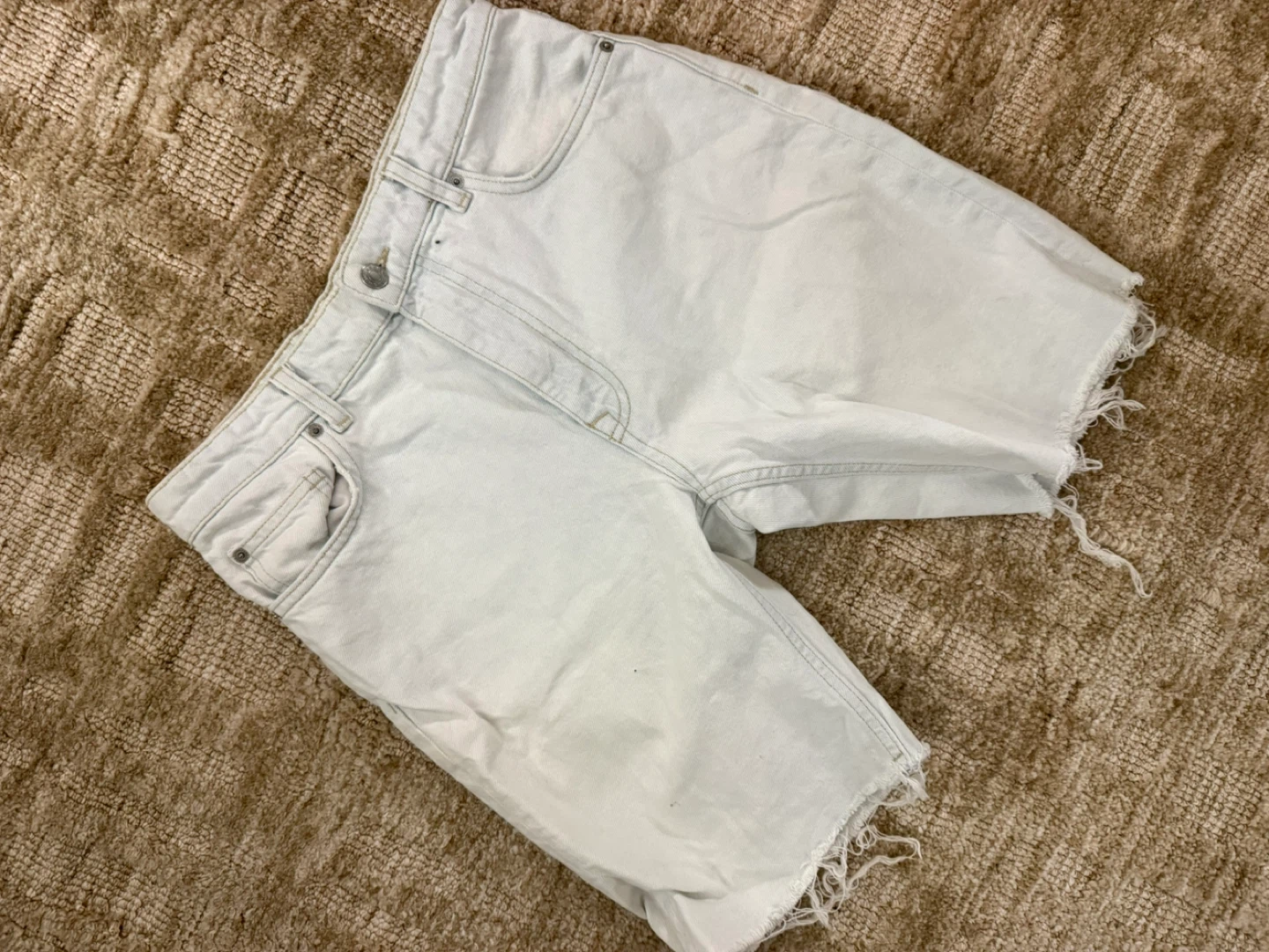 ZARA Light Wash Denim Cut-Off Shorts