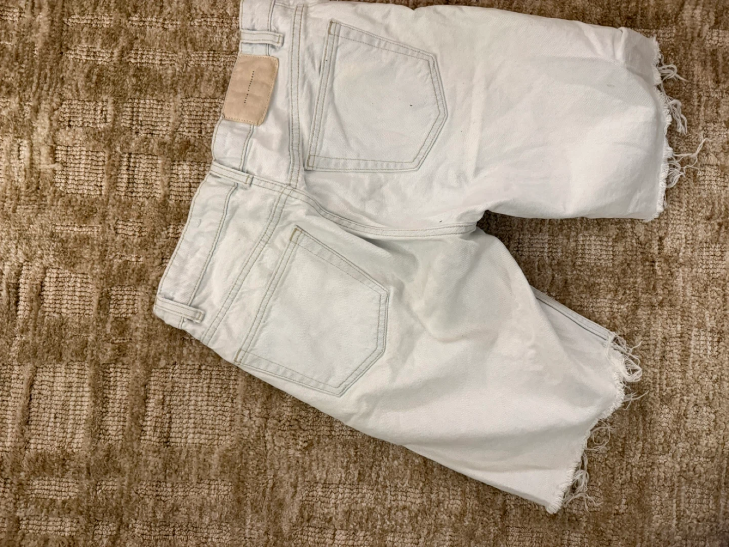ZARA Light Wash Denim Cut-Off Shorts - photo 2
