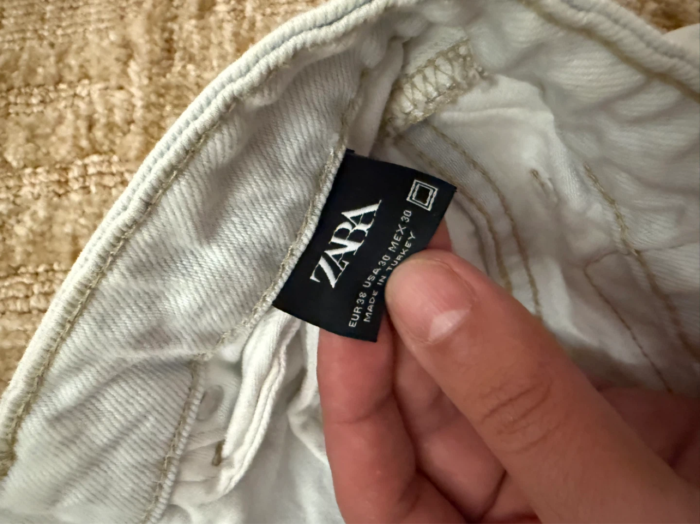 ZARA Light Wash Denim Cut-Off Shorts - photo 3