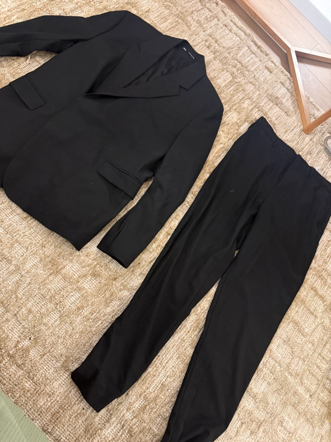 Zara Black Suit Jacket and Pants Set