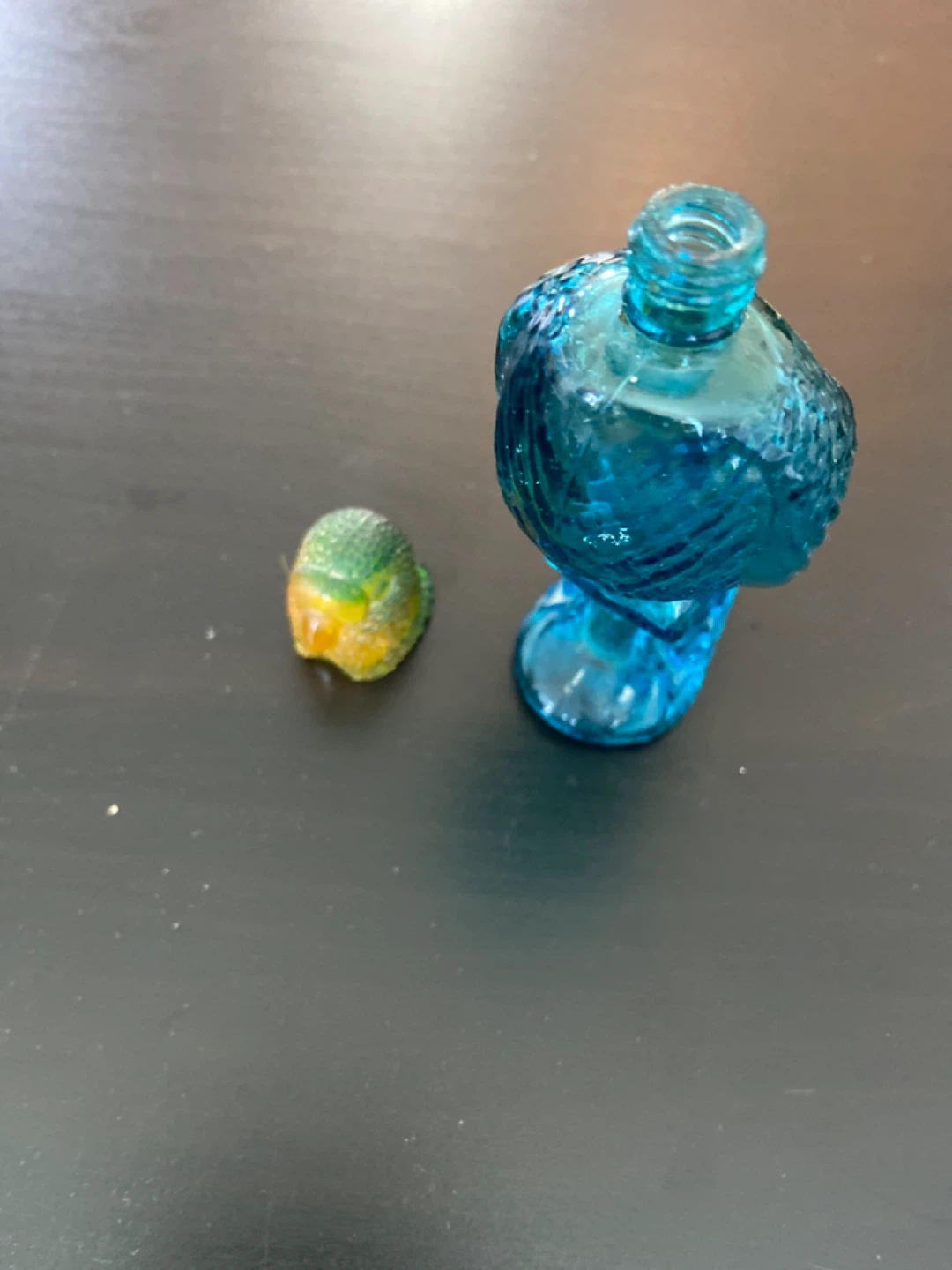 VINTAGE AVON Blue Glass Budgie Bird Perfume Bottle - photo 4