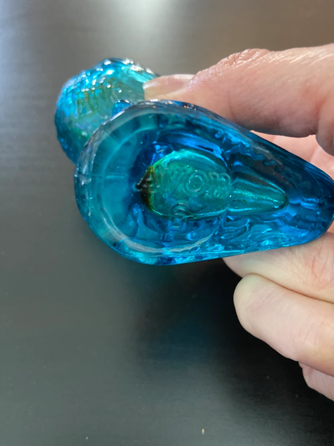 VINTAGE AVON Blue Glass Budgie Bird Perfume Bottle - photo 5