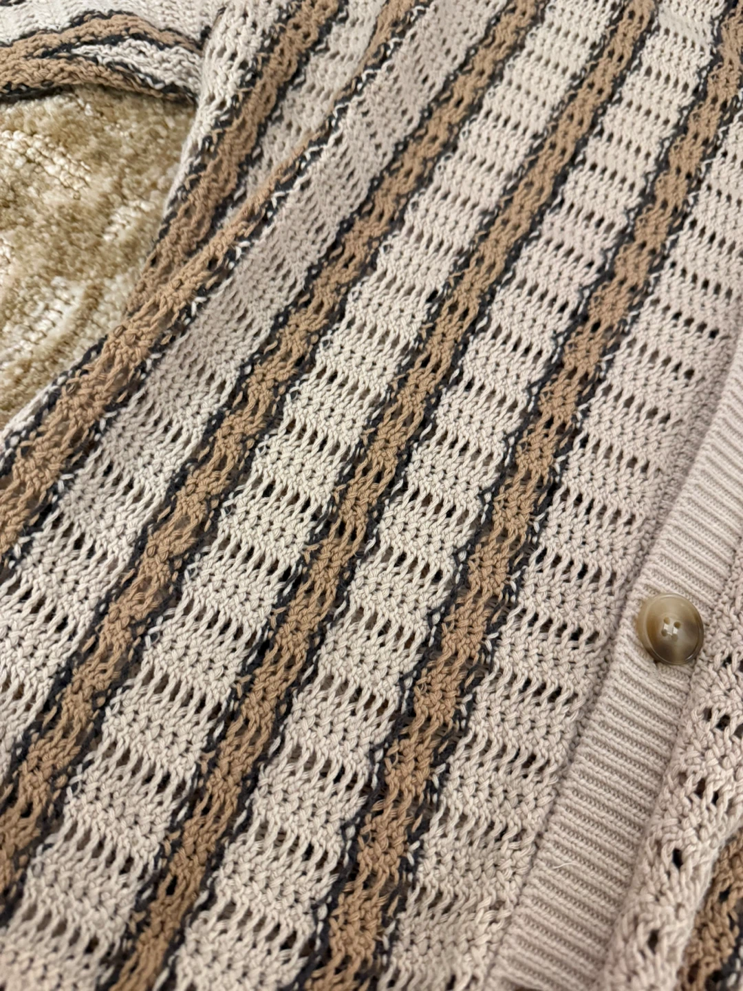 Bershka Striped Knit Polo Cardigan - photo 2