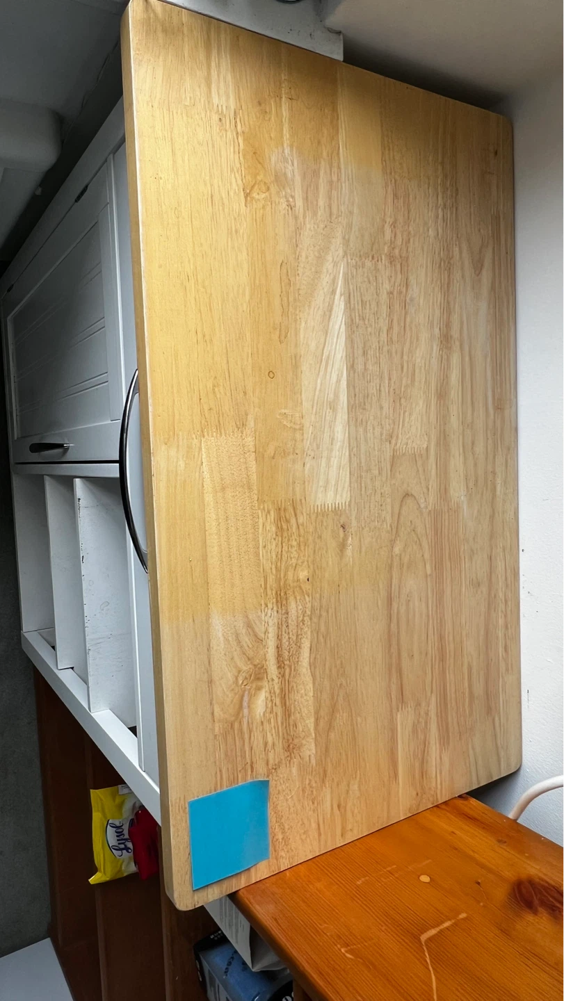 White Kitchen Cart with Butcher Block Top - photo 3