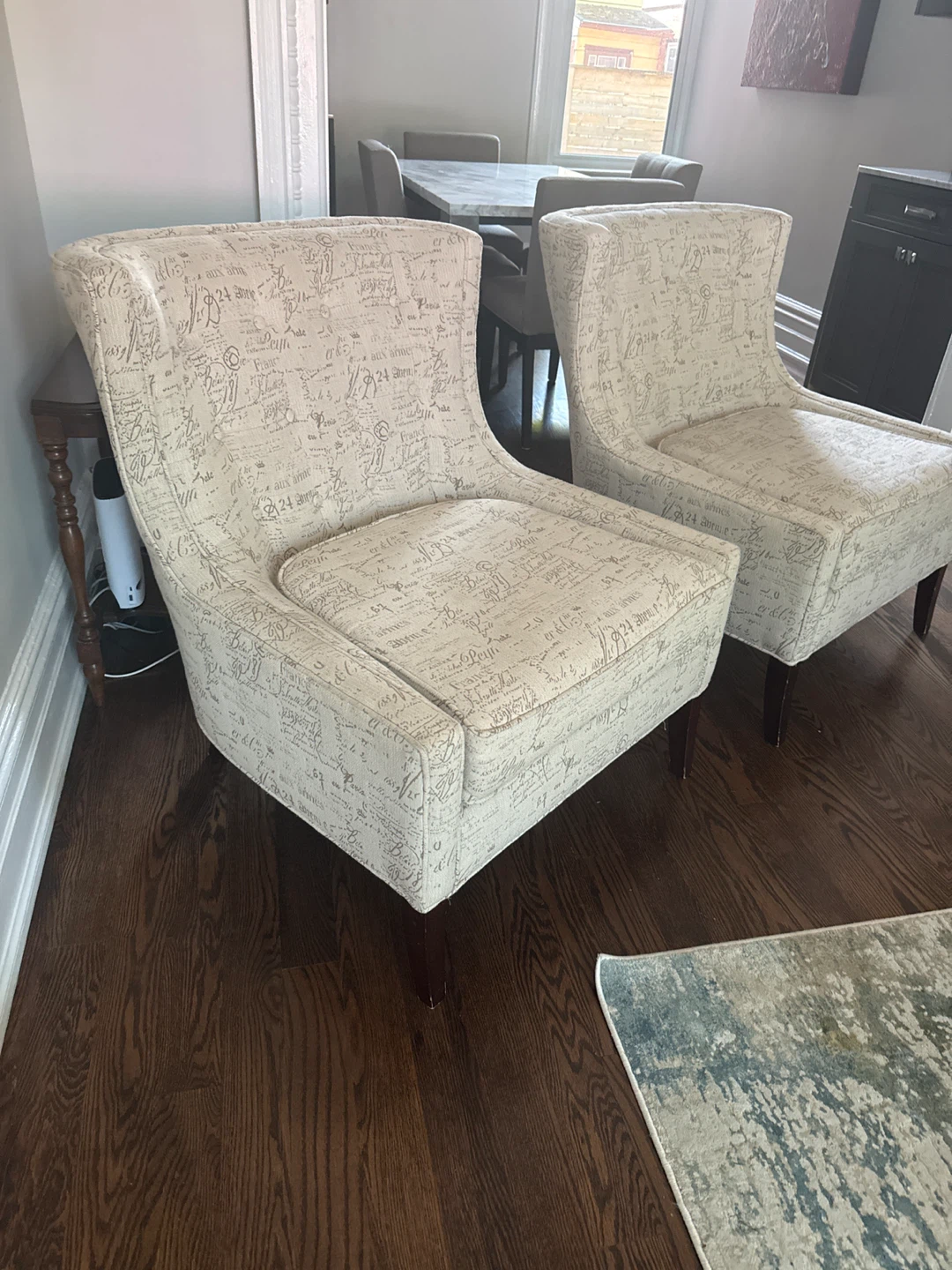 Two accent chairs