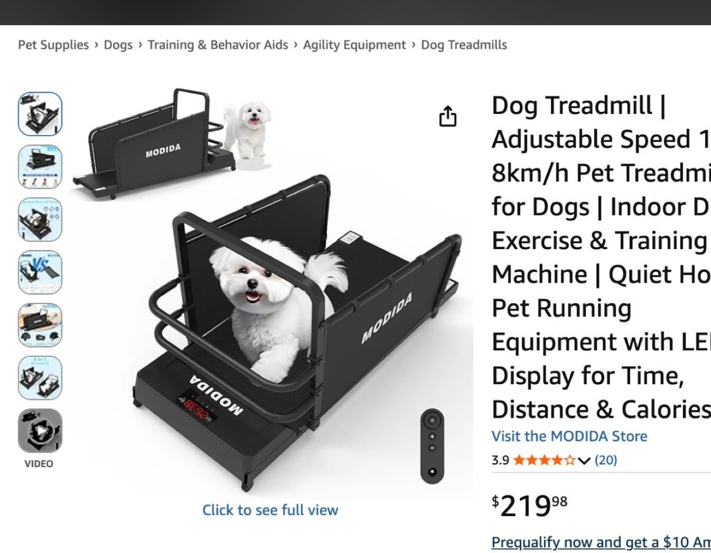 Modida Dog Treadmill - Adjustable Speed, LED Display