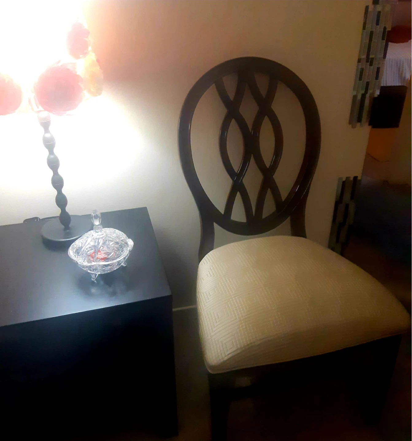 Wooden Dining Chair with Beige Cushion - photo 2