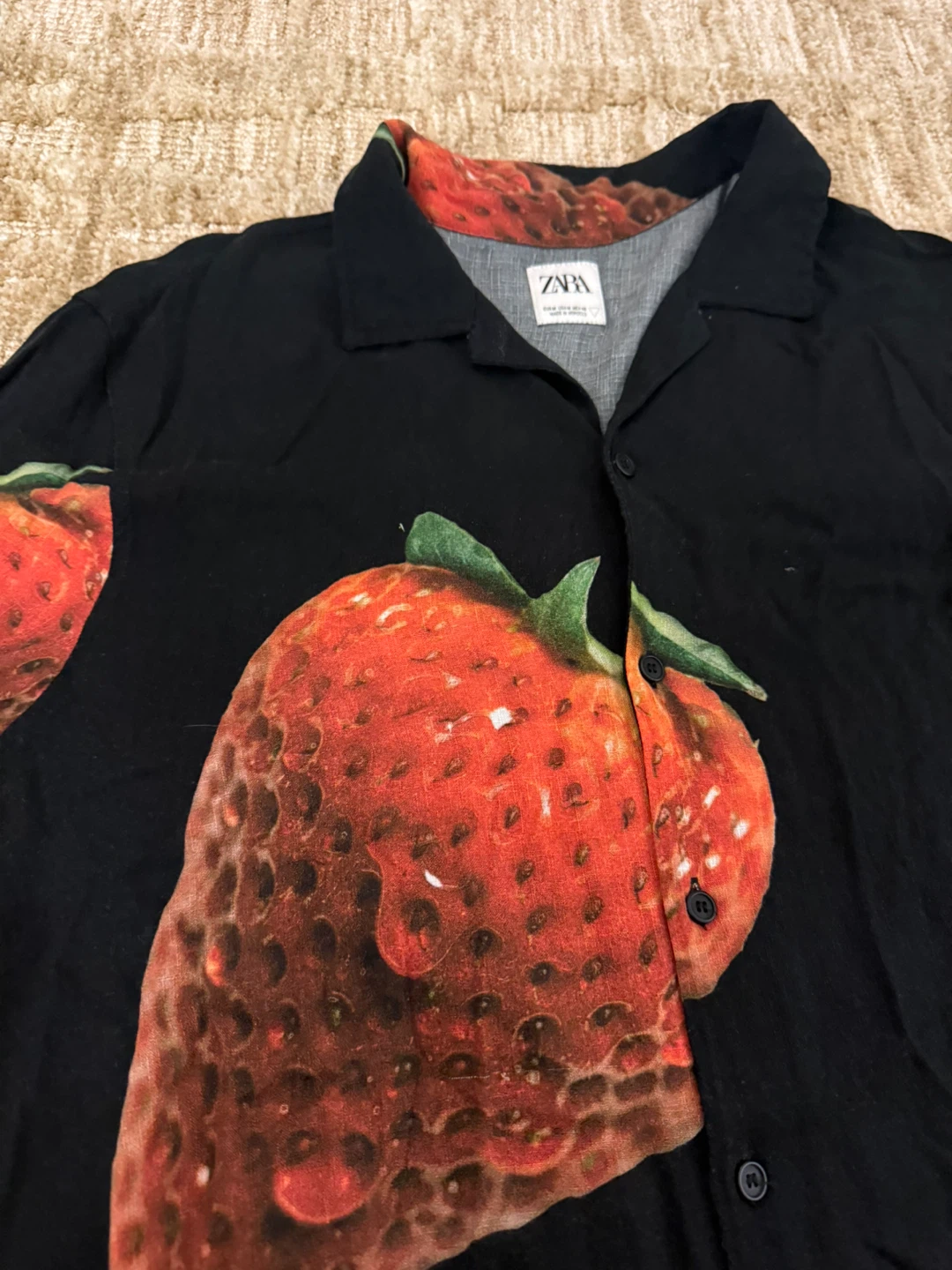 Strawberry Print Shirt - Size M - photo 3