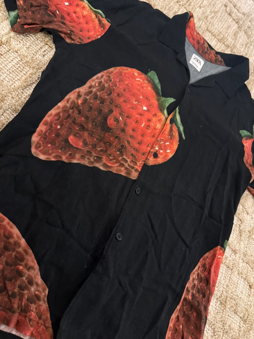 Strawberry Print Shirt - Size M - photo 2