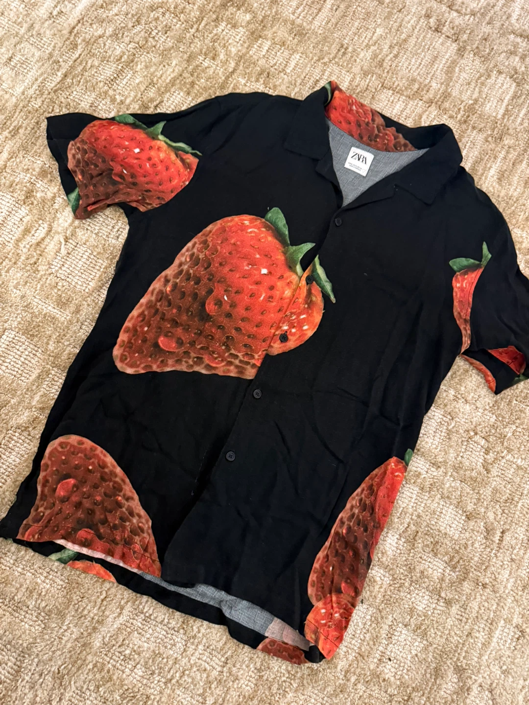 Strawberry Print Shirt - Size M