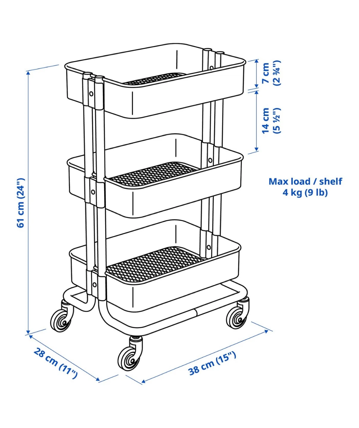 IKEA RÅSKOG Utility Cart - Gray-Blue - photo 4