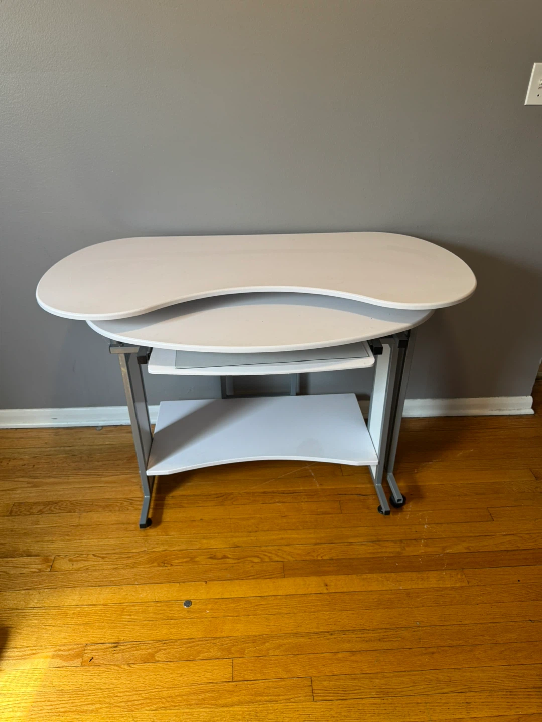 White Desk with Adjustable Top