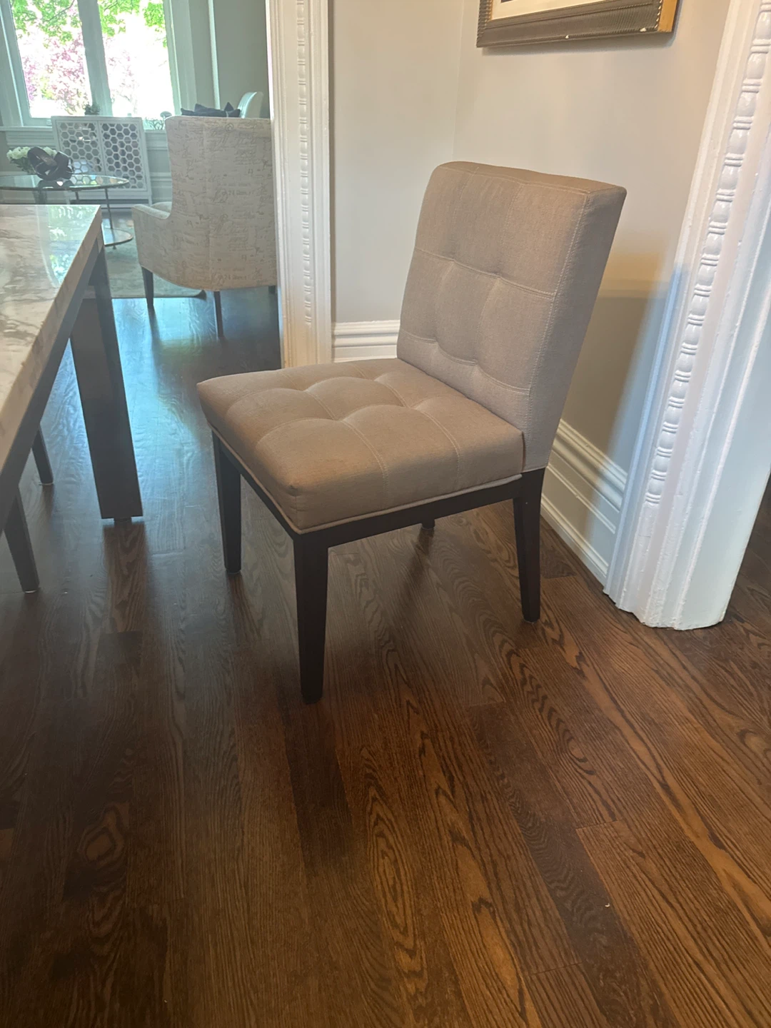 Marble Top Dining Table with Upholstered Chairs - photo 2