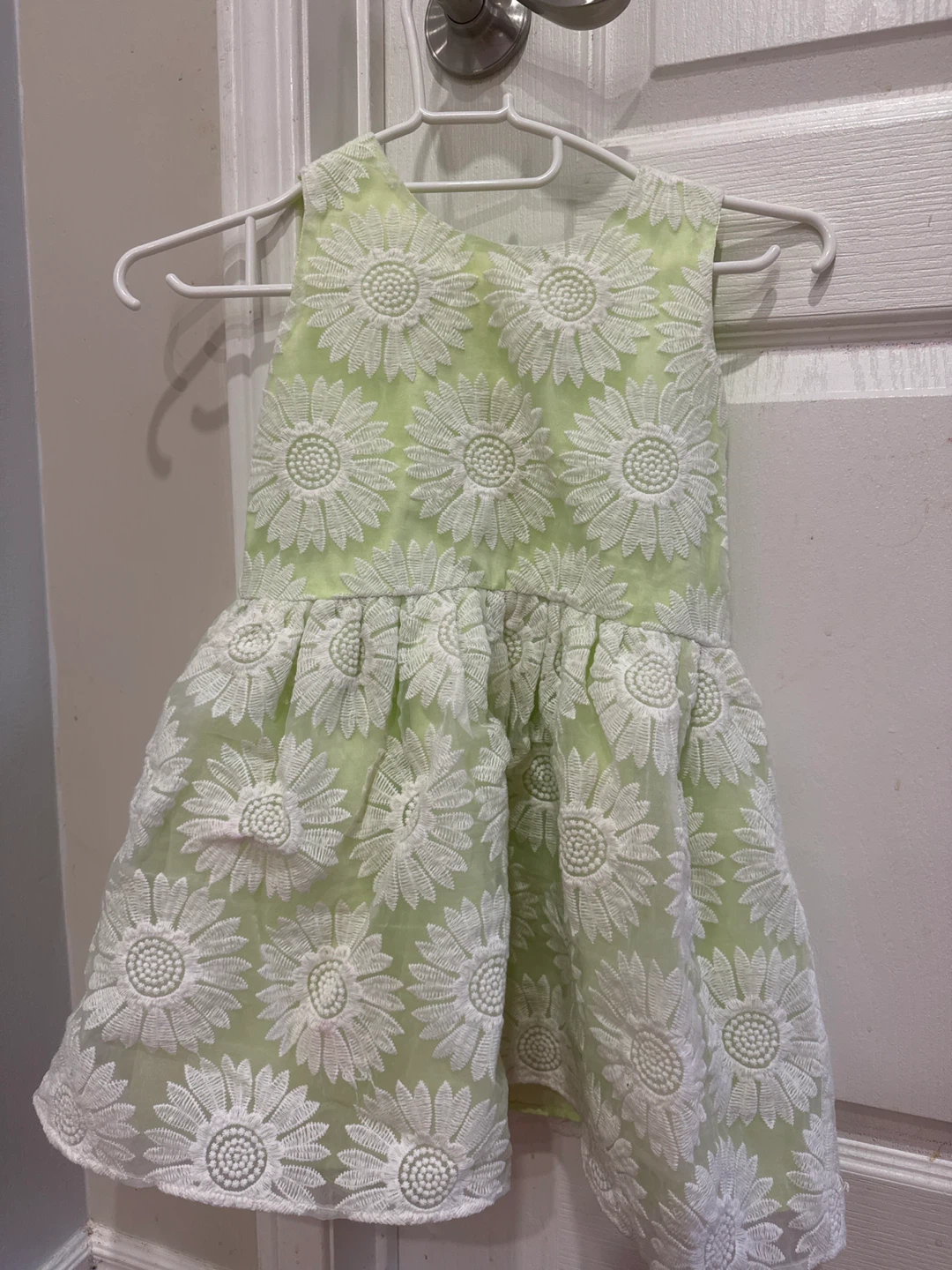 Light Green Daisy Embroidered Dress