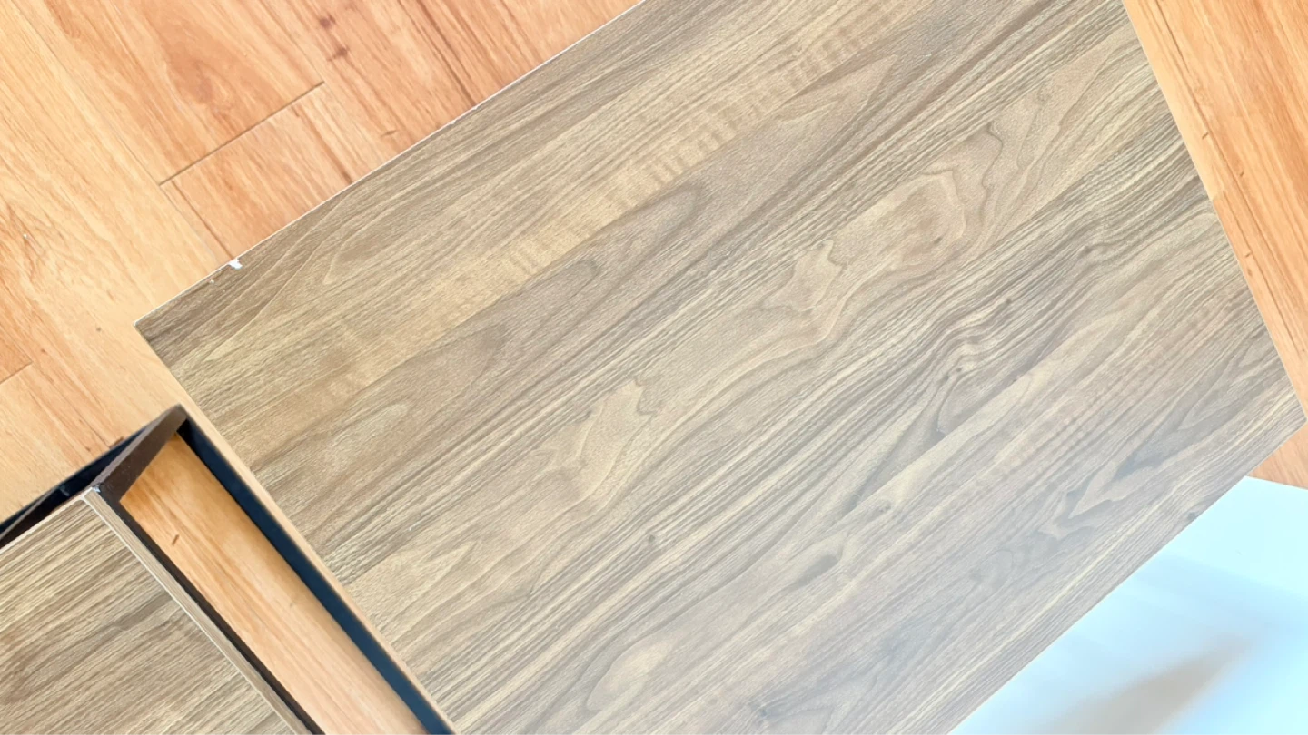 Nesting Coffee Tables - Wood Grain and Black Metal - photo 4