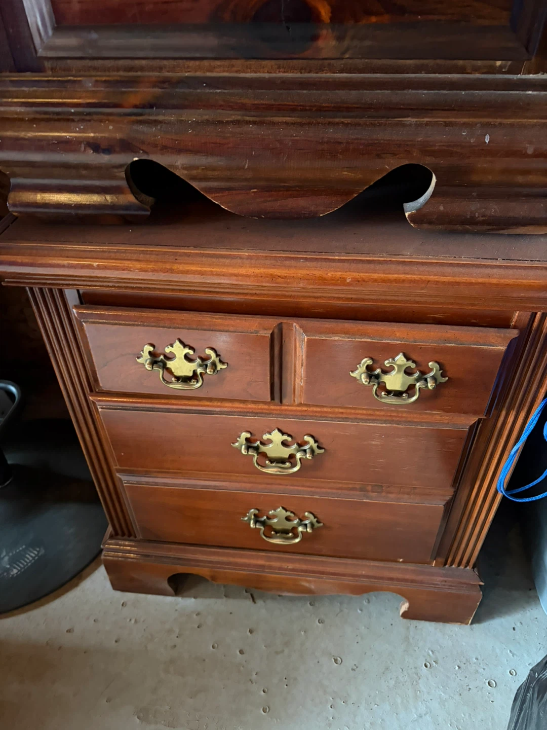 Wooden Dresser with Brass Handles