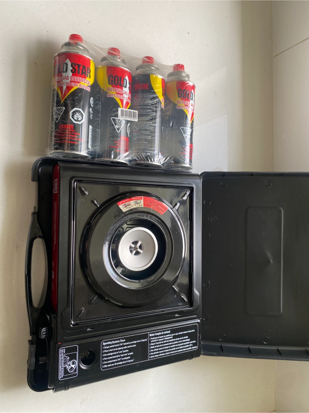 Portable Butane Stove with 4 Gold Star Gas Cartridges