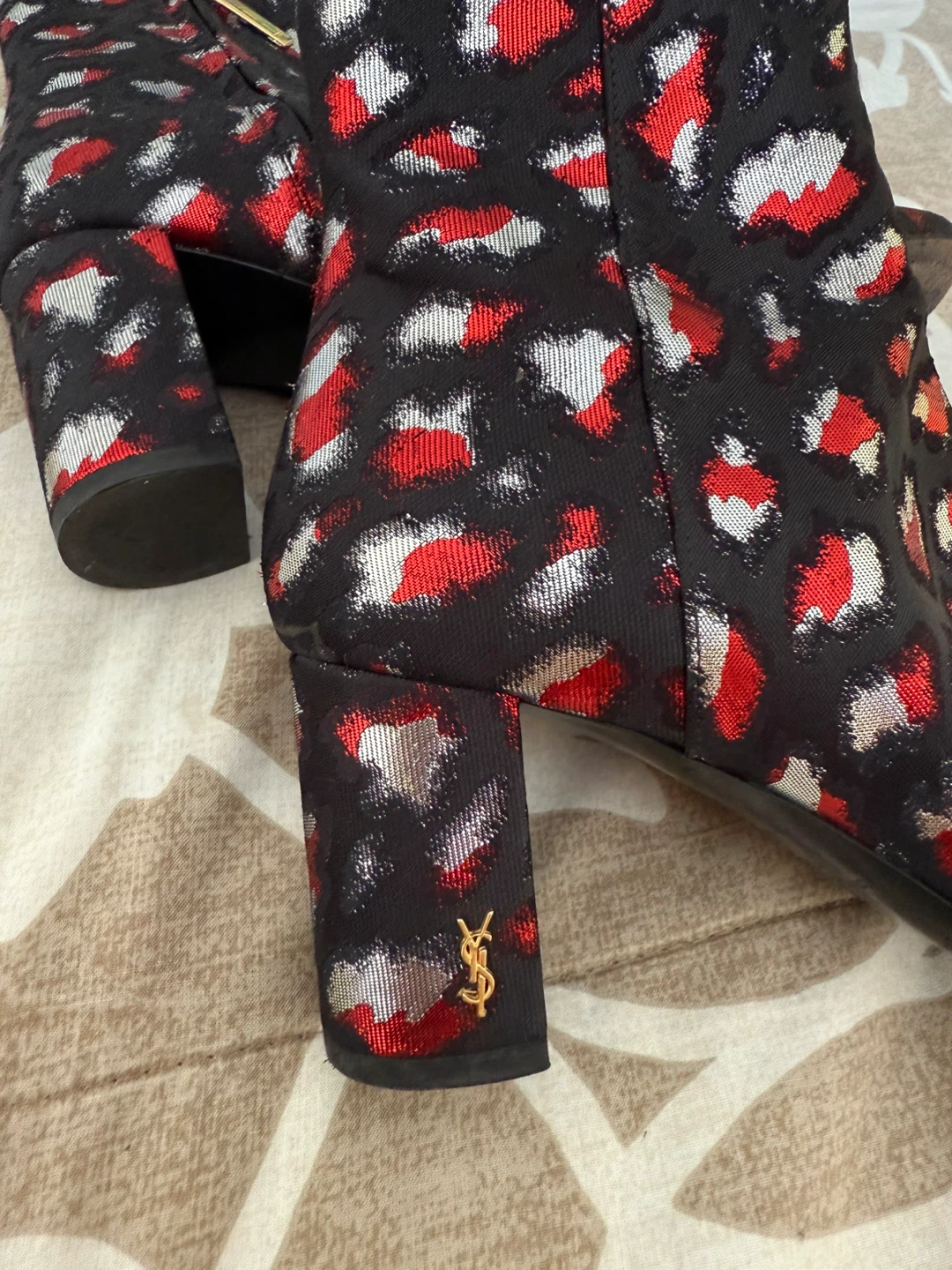 Saint Laurent Leopard Print Ankle Boots