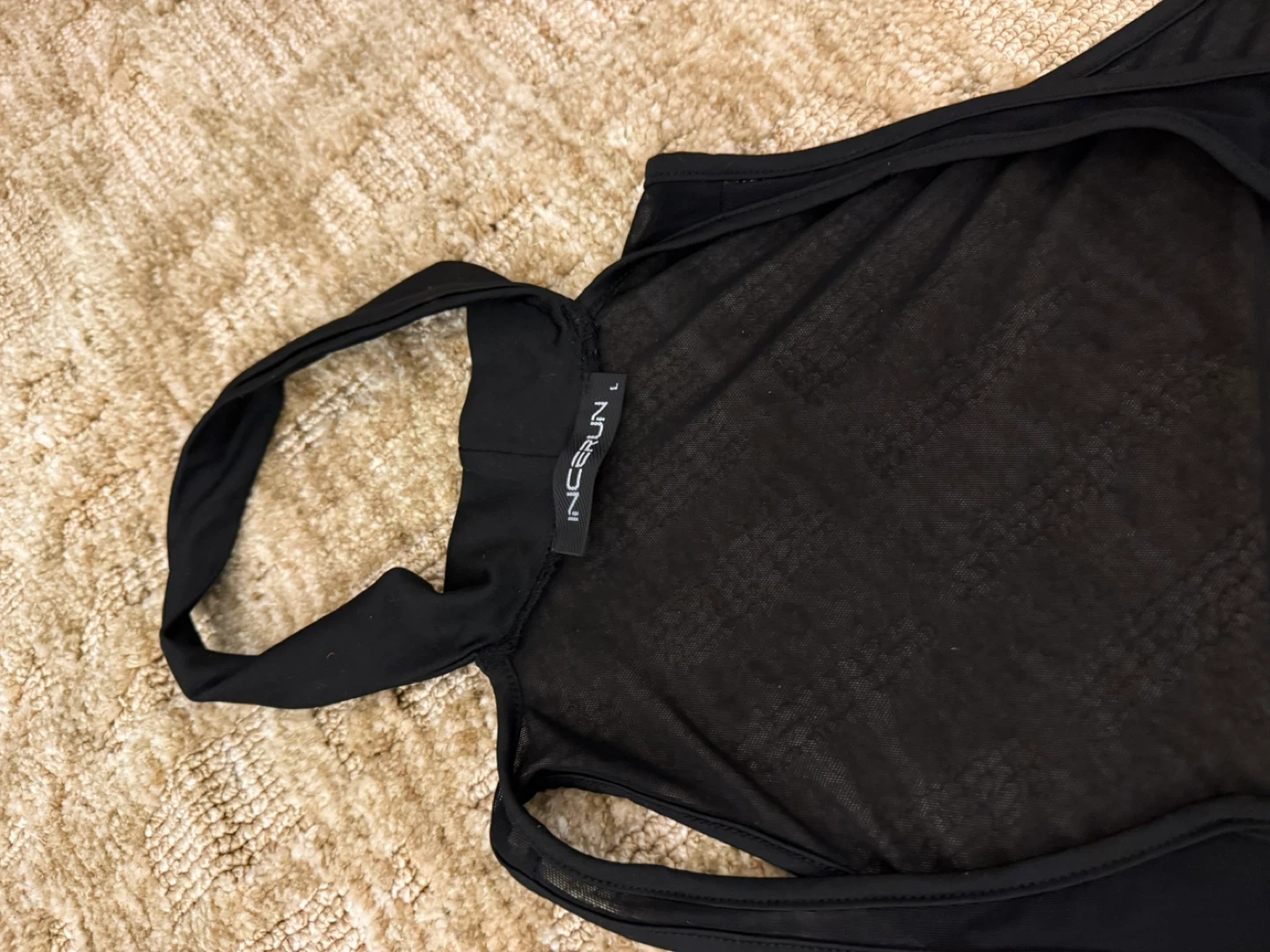 INCERUN Black Mesh Halter Top Size L - photo 4