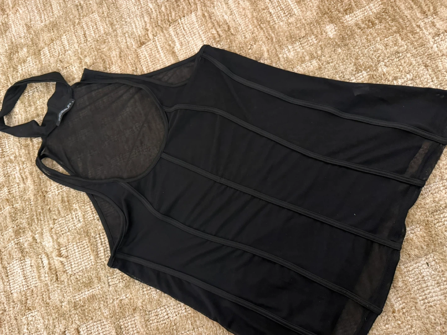 INCERUN Black Mesh Halter Top Size L - photo 2