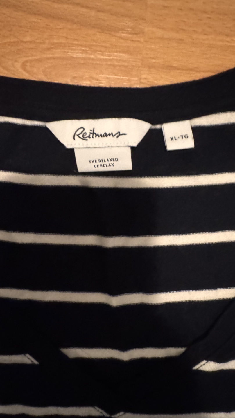 Reitmans Striped V-Neck T-Shirt XL - photo 2
