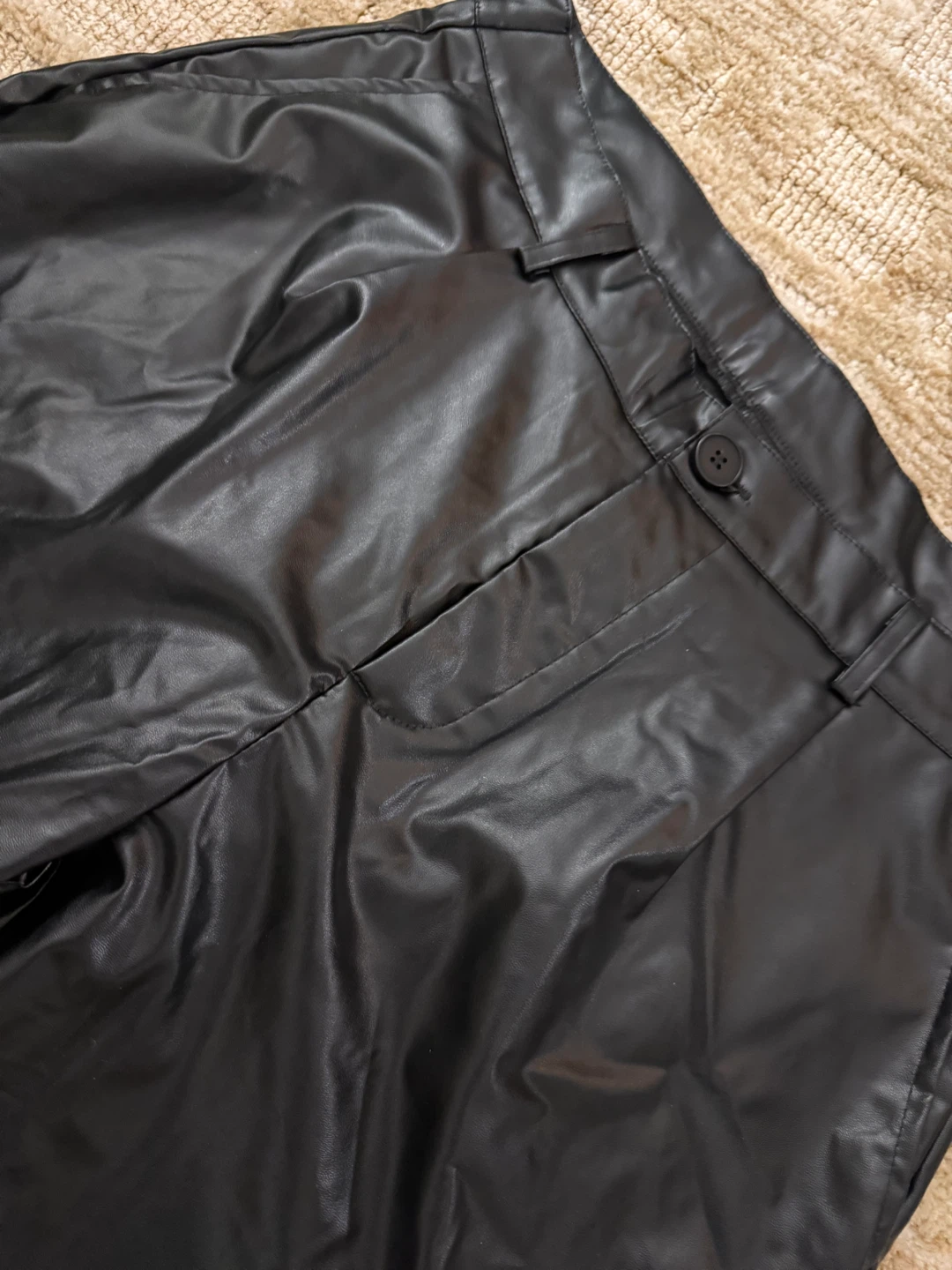 Black Faux Leather Pants