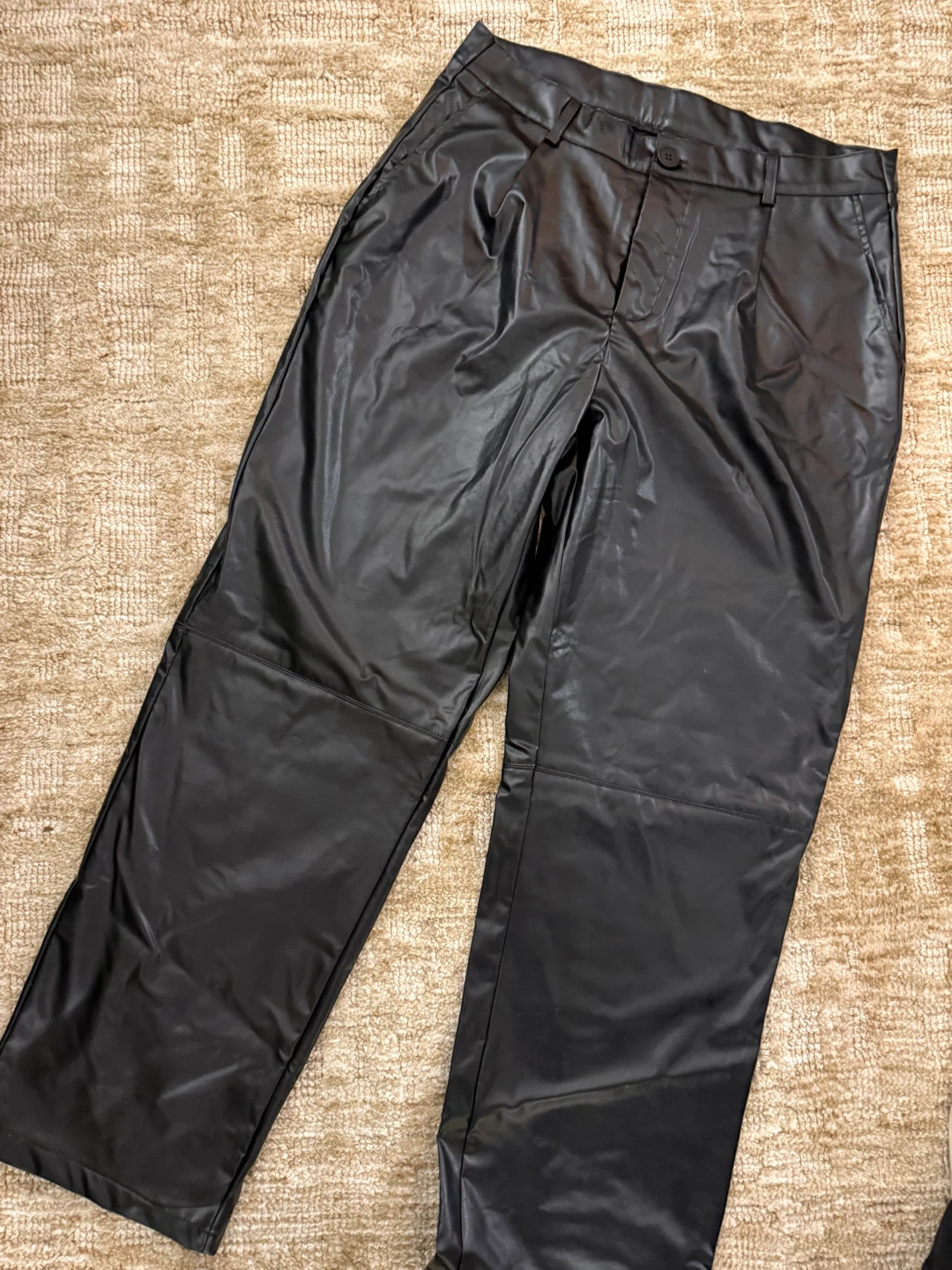 Black Faux Leather Pants - photo 2