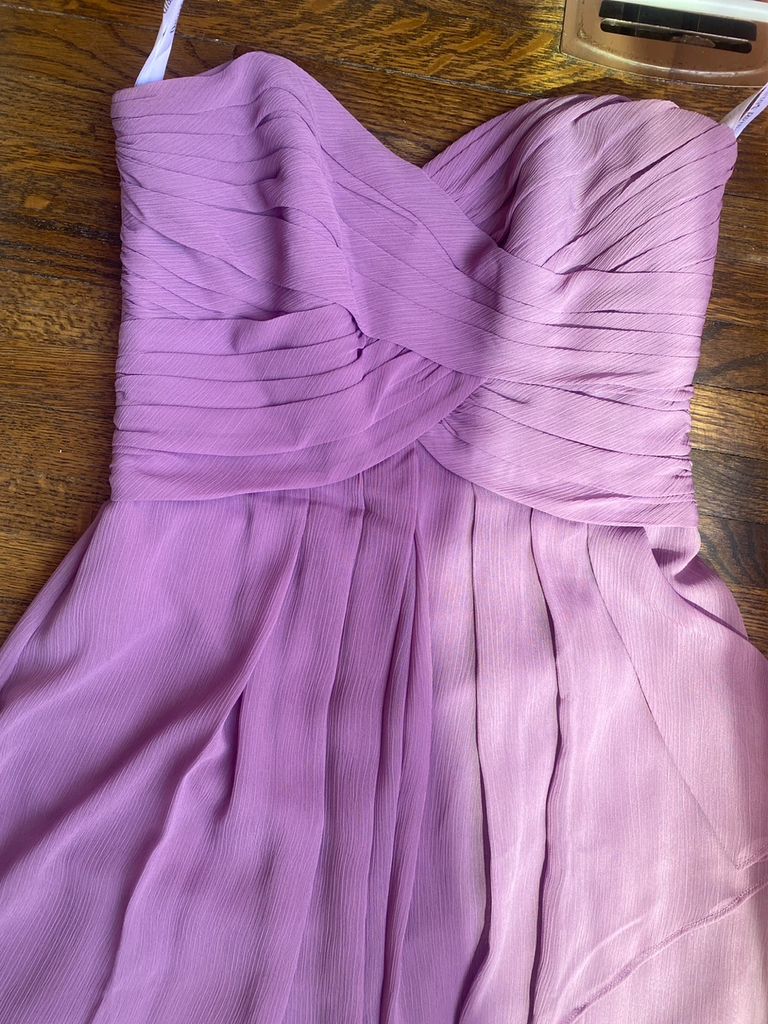 David's Bridal Strapless Purple Chiffon Dress Size 2 - photo 5