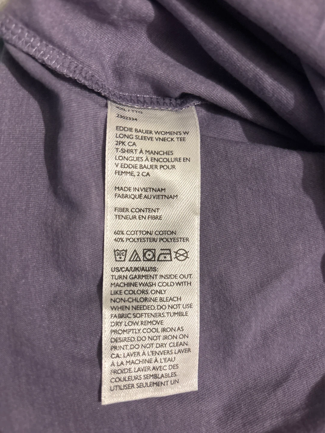NWOT 2pc Eddie Bauer ladies Long Sleeve V-Neck T-Shirts - XXL - photo 3