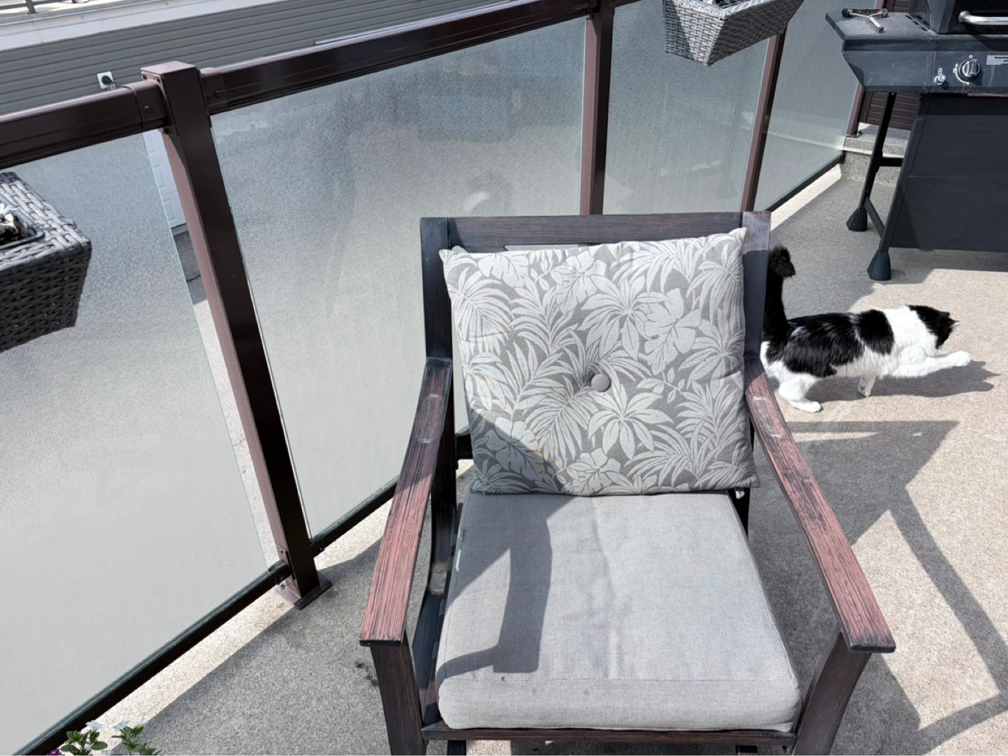 Outdoor Loveseat with Grey Cushions and chairs - photo 4