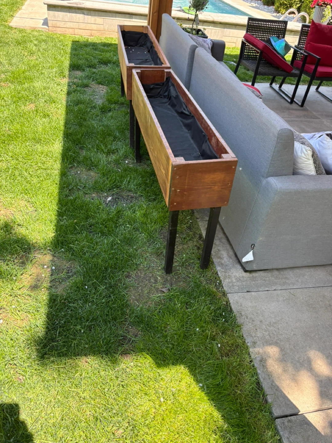Outdoor Wooden standup planters flowers or vegetables - photo 2
