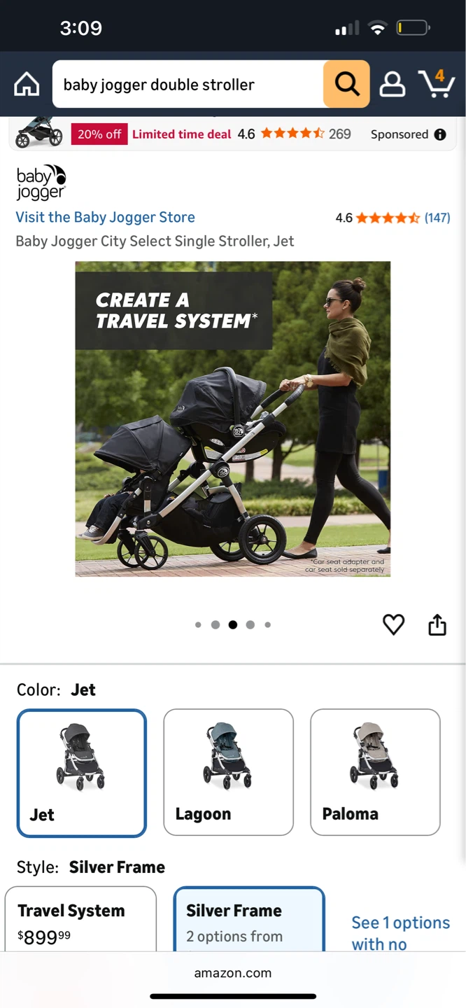 Baby Jogger City Select Single Stroller Jet - photo 4