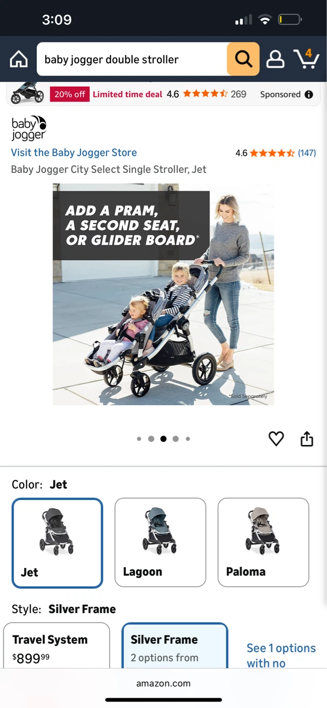 Baby Jogger City Select Single Stroller Jet - photo 3