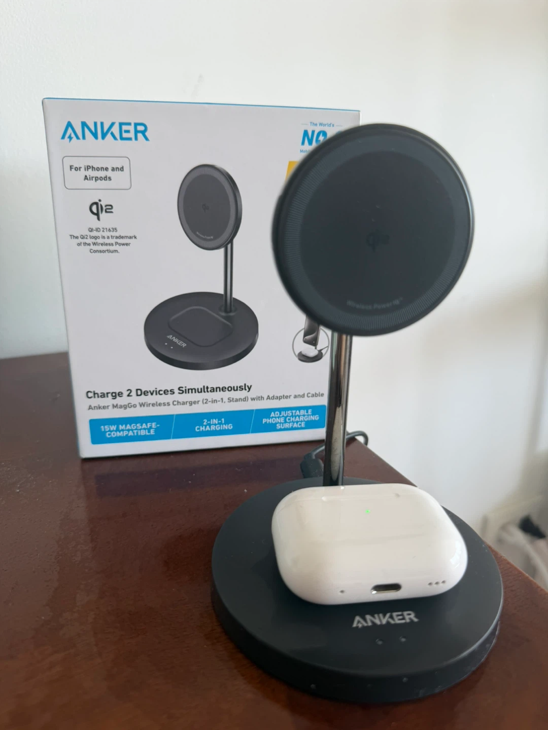2 in 1 Wireless Charging Station | Barely Used | Packaging