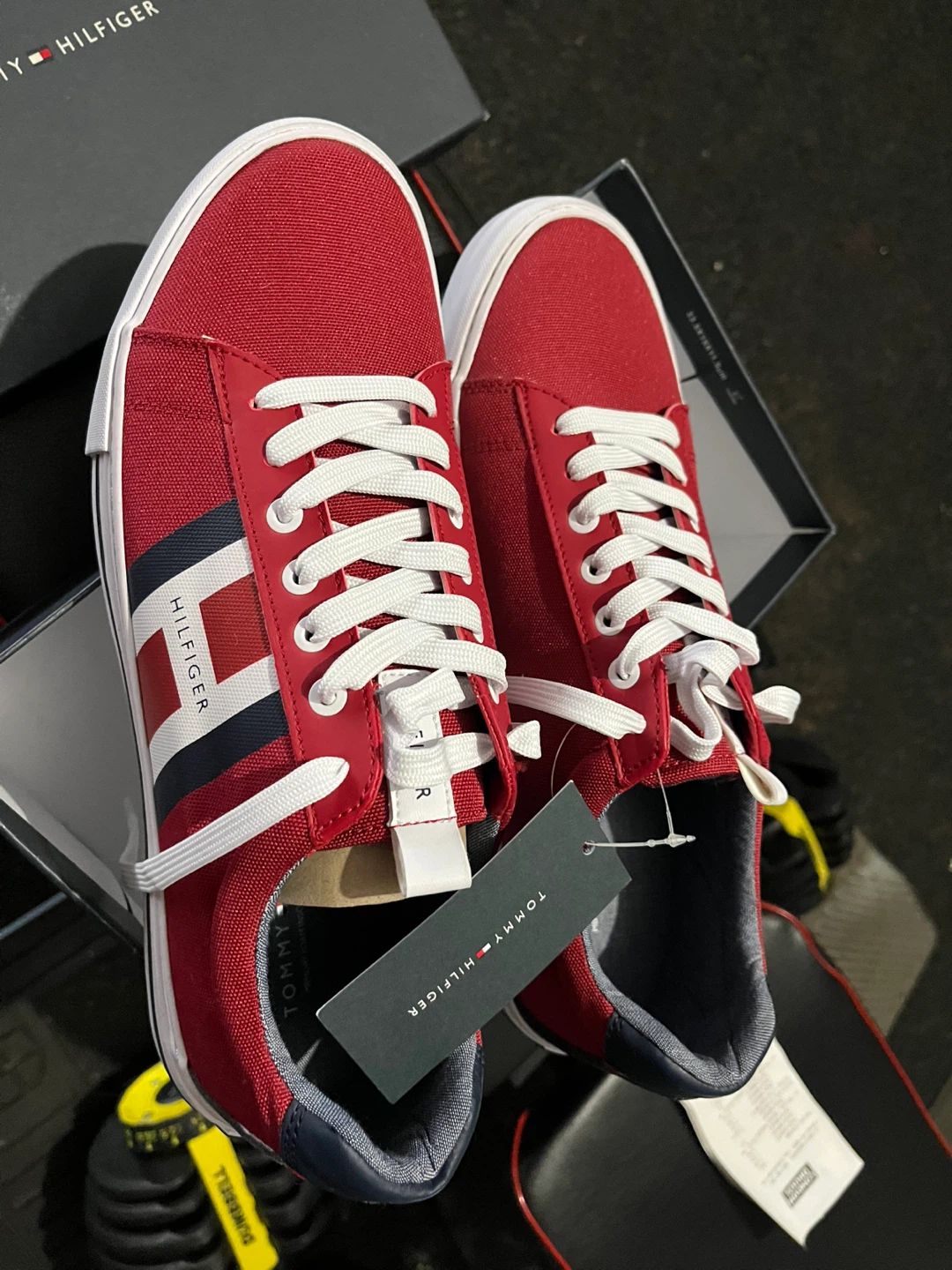 Tommy Hilfiger Men's Red Sneakers - Size 11