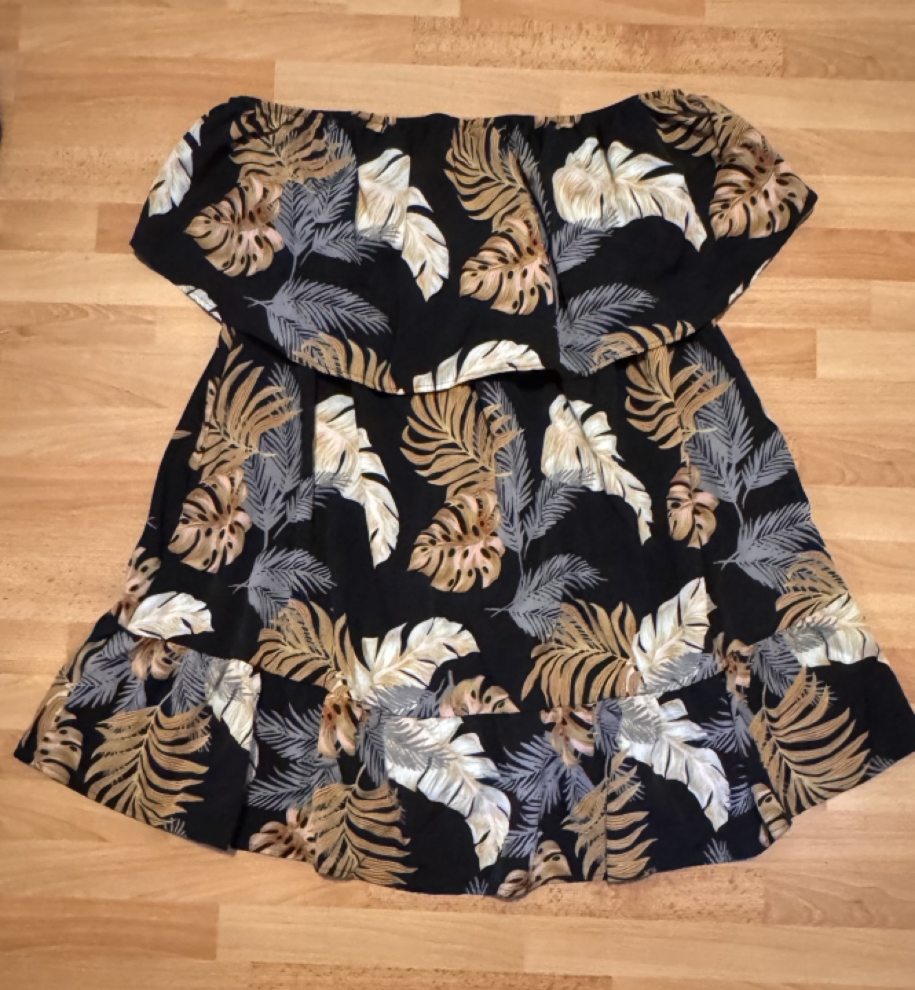 SHEIN Curve Tropical Print Off-the-Shoulder Dress 1XL