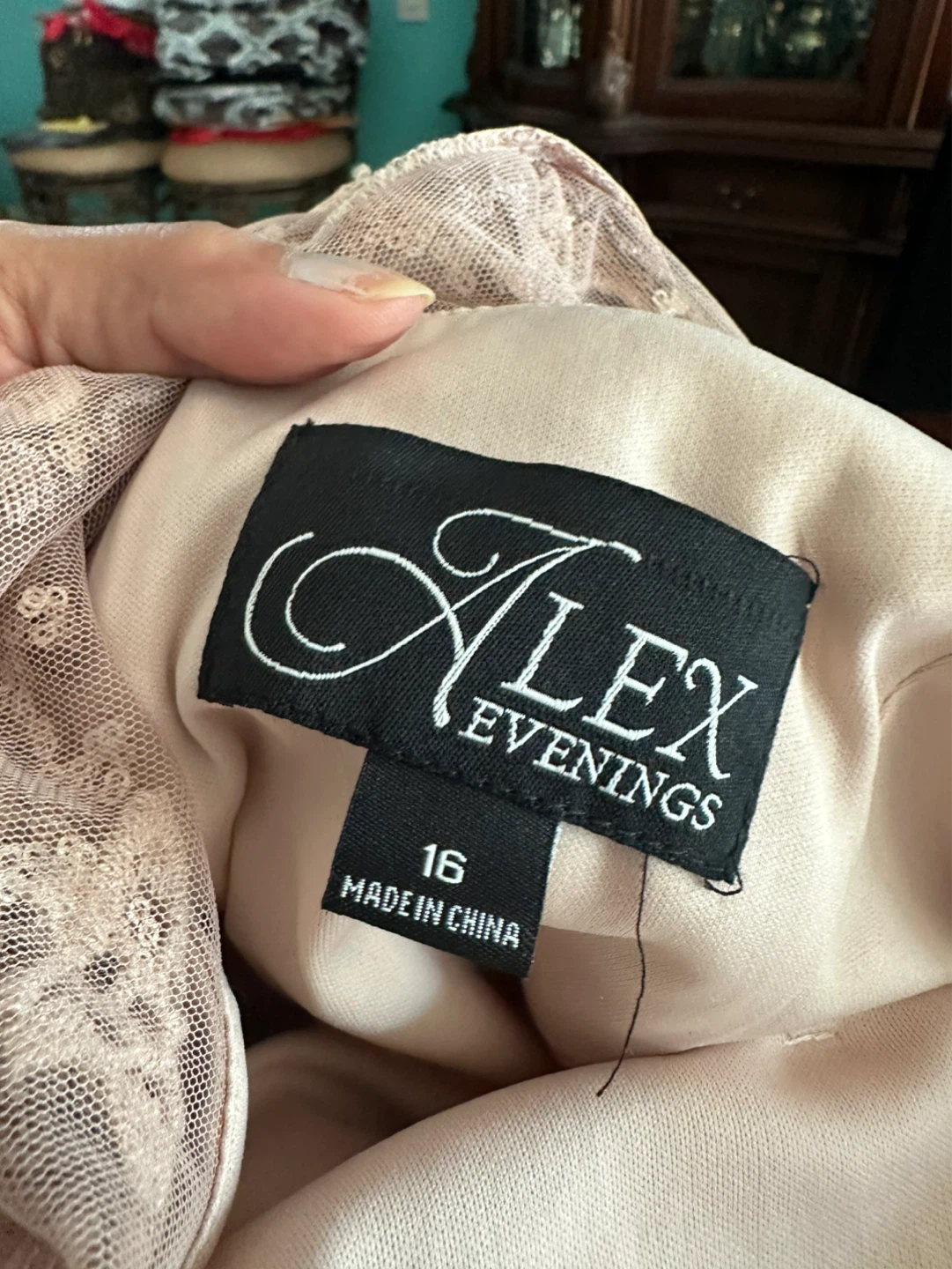 Alex Evenings Mauve Lace & Tulle Maxi Gown Size 16 - photo 5
