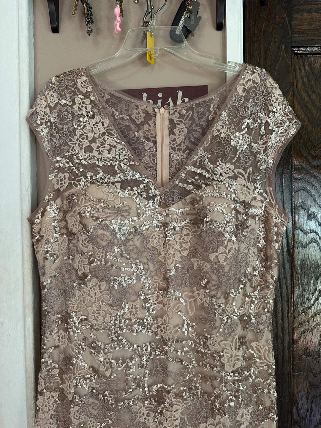 Alex Evenings Mauve Lace & Tulle Maxi Gown Size 16 - photo 2