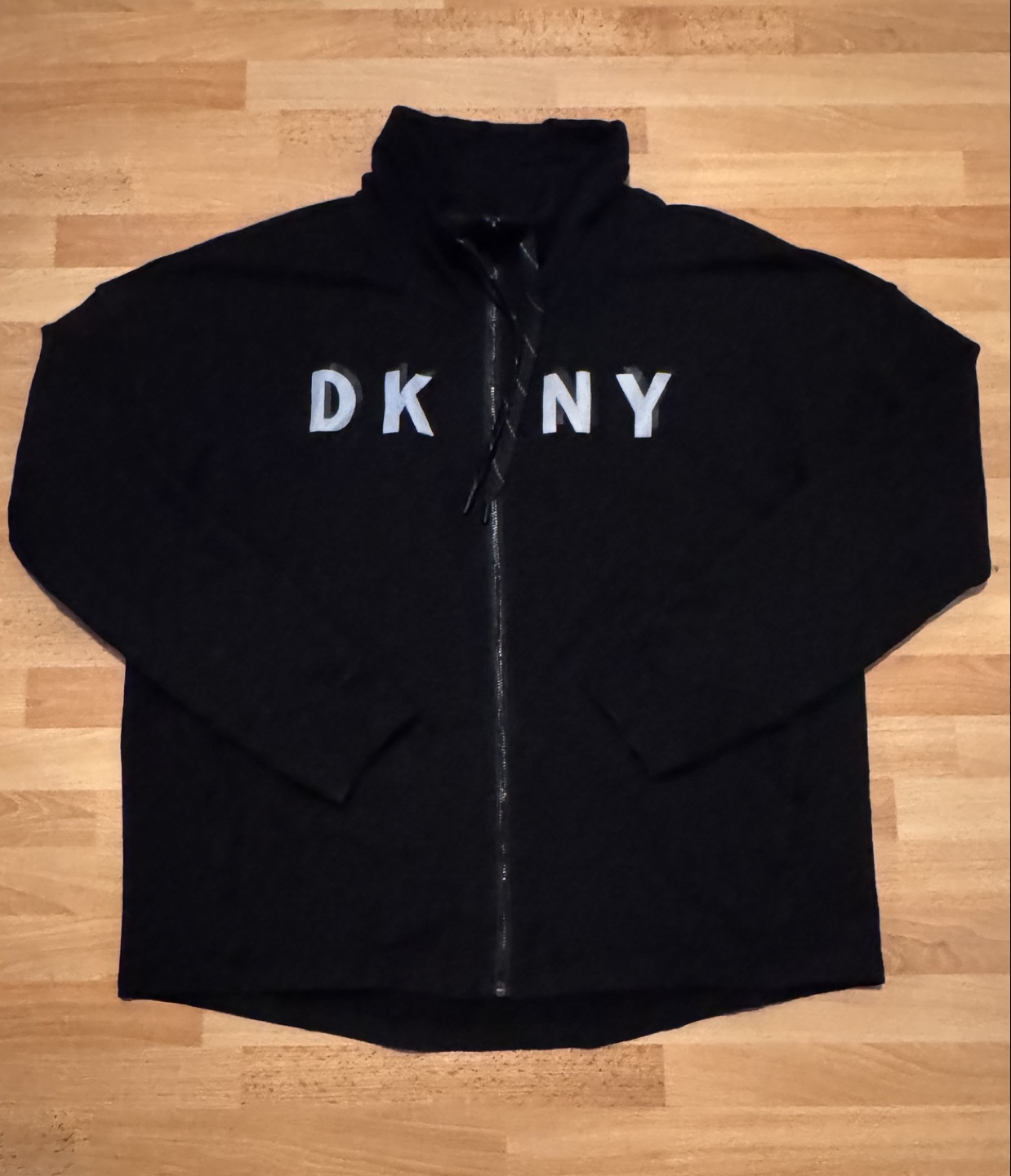 DKNY Sport Black Zip-Up Jacket w/ Eeflective Logo